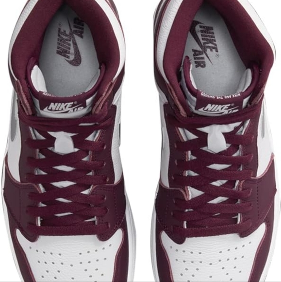 NIB AUTHENTIC Nike Men's Air Jordan 1 Retro High Bordeaux/White-metallic Silver - Picture 8 of 16